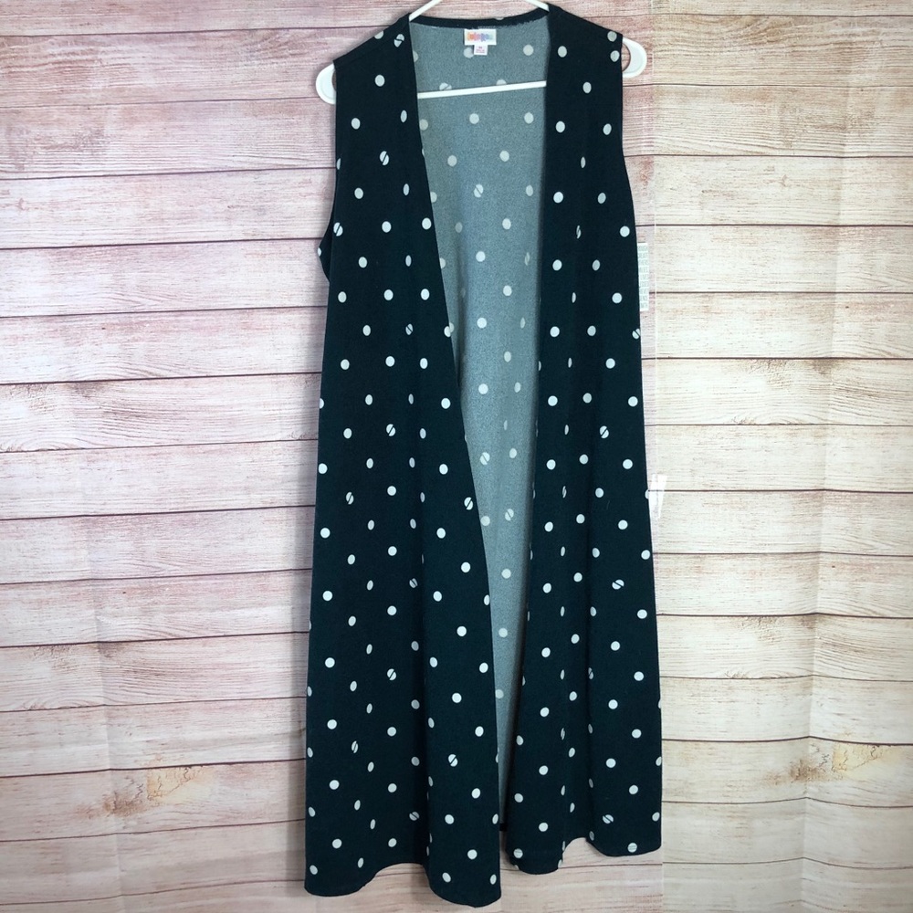 LuLaRoe NWT Joy Spruce‎ Green Polka Vest SzM